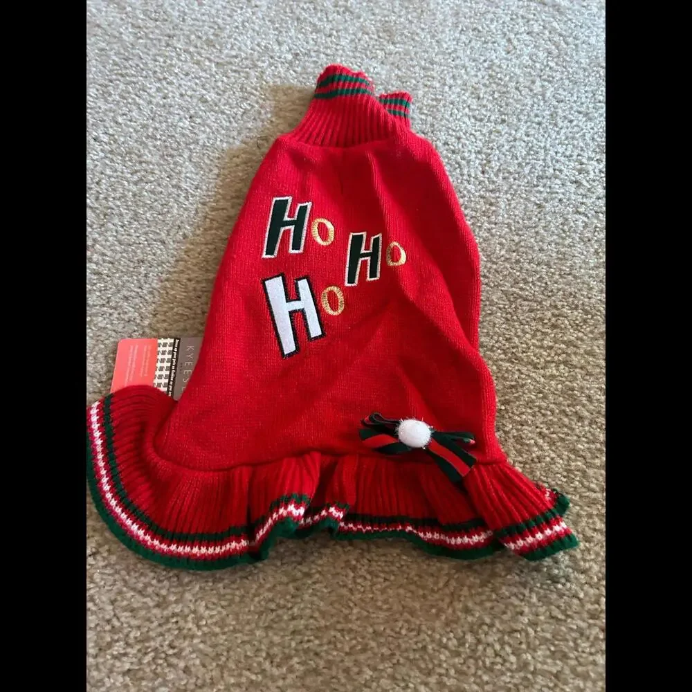 Small breed pet dog sweater red size large
